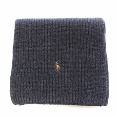 ラルフローレン RALPH LAUREN マフラー ストール リブ編み ウール ポニー ロゴ刺繍 チャコールグレー /KW ■GY99のサムネイル