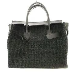 美品 シー SEA トートバッグ カゴ バッグ ストロー ブラック Mサイズ SEA BASKET BAG（MEDIUM）