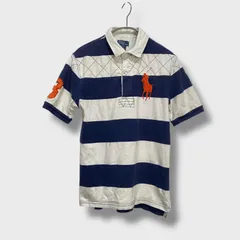 Ralph Lauren☆ラルフローレン☆ビッグポニー☆ラガーシャツ☆ワイドボーダー☆キッズL（14-16）E25M