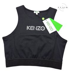 KENZO ケンゾー ロゴ タンクトップ クロップ丈 クルーネック 黒ブラック F962TO834951 99