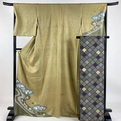 【中古美品】袋帯 全通 梅模様 金銀糸 正絹 中古美品】袋帯 全通 梅模様 金銀糸 正絹