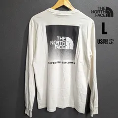 【日本未発売】ノースフェイス 長袖 Tシャツ ボックスロゴ メンズ オフホワイト/L(USサイズ)