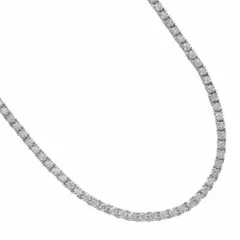ダイヤモンド テニスネックレス K18WG 18金 ホワイトゴールド 5カラット 45cm テニスチェーン メンズ レディース ユニセックス ジェンダーレス 日本製 刻印入り 鑑別書付き【アクセサリーマート/メルカリShops店】
