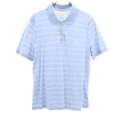 Brooks Brothers ブルックスブラザーズ ボーダー柄 半袖 ポロシャツ L ライトブルー系 レディース 古着