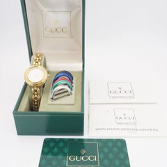 稼動品 新品電池 箱付き グッチ GUCCI 11/12.2 チェンジベゼル 6色 クオーツ レディース腕時計 スイス製