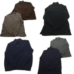 古着卸 まとめ売り ラルフローレン ハーフジップ セーター 6枚セット (メンズ 2XL ) 90’s ブラウン ネイビー グレー 中古 古着 NC3633