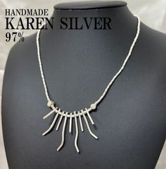 現品限り カレンシルバー ネックレス 42cm カレン族 ハンドメイド エスニック Karen Silver  #2 メキシカンジュエリー