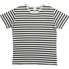 MADE IN JAPAN製 MISTERGENTLEMAN ボーダー柄半袖クルーネックTシャツ ブラック×ホワイト Lサイズ