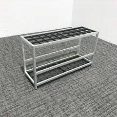 5031）コクヨ　３０本用　傘立て　アルミフレーム 難有 組立設置込】コクヨ 傘立て アルミフレーム 30本用 中棚付 キャスター