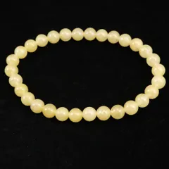 H&E社 サチャロカイエローアゼツライト（AZOZEO) 6mm玉ブレスレット 証明書付 10.5g 【榎本通商18815】