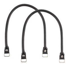 【特価商品】ハンドバッグハンドル 手芸用持ち手 レザー バッグストラップ 付け替え 着脱可能 ビジネスバッグ修理用 かばん取っ手 2本 交換用持ち手 本革 60cm バッグ持ち手 黒色 PandaHall PH