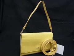 ■美品■ NINA RICCI ニナリッチ レザー ショルダーウォレット 長財布 札入れ 小銭入れ カード入れ レディース イエロー系 DJ2952