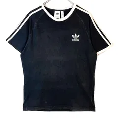 アディダスオリジナルスAdidasoriginals半袖ラインTシャツラグランTシャツトレフォイルロゴ刺繍ワンポイント3本線スリーストライプ黒ブラック白ホワイト鬼フェードvintageヴィンテージ50310