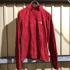 586 THE NORTH FACE ハーフジップ フリース トレーナー レッド S ザ・ノースフェイス ワンポイント 刺繍ロゴ 古着卸 アメリカ仕入