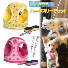 送料無料 小型犬 ハーネス リード セット 犬 ひよこ イチゴ かわいい 散歩 バックル メッシュ