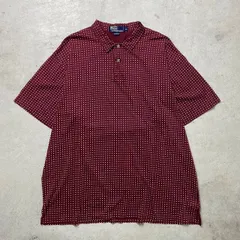 90年代 Polo by Ralph Lauren ポロバイラルフローレン ドット柄 Tシャツ地 ポロシャツ メンズ2XL相当 【SS2506】