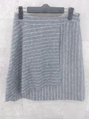 ◇ COMME CA DU MODE コムサデモード ストライプ 膝丈 台形 スカート 9 グレー *  【1002799809993】