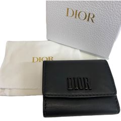 【中古品】 DIOR ディオール 三つ折り ロゴ  ブラック レディース 財布 ウォレット 箱有 W88884RK