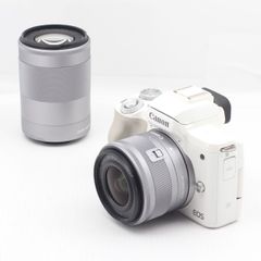 ショット数わずか1000未満■美品■ CANON キャノン ミラーレス一眼カメラ EOS Kiss M ダブルズームキット ホワイト