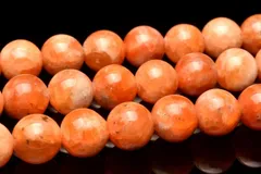 高発色 オレンジカルサイト 8mm １連（約３８ｃｍ） パワーストーン 天然石 _RG688-8