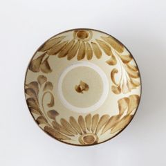 やちむん・花紋7寸皿（飴）