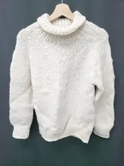 ◇ ⊇ BEAMS BOY ビームス ボーイ ウール100％ タートルネック 長袖 ニット セーター 表記なし アイボリー系 レディース E  【1507100002587】