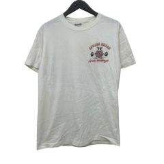 GM715 USA製  VILLAGE MEUS 半袖 Tシャツ トップス プルオーバー クルーネック コットン 綿 100% ホワイト系 メンズ L