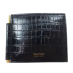 TOM FORD トムフォード Y0231 LCL239G クロコ型押し マネークリップ 2つ折り ウォレット 財布 ブラック系【中古】のサムネイル