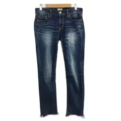 アングリッド UNGRID パンツ デニム ジーンズ スキニー カットオフ ジップフライ ストレッチ 25 紺 青 ネイビー ブルー