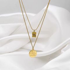 ステンレスネックレス　2重　アクセサリー　18kコーティング　INS　アレルギー対応