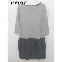 ◇ miimu cirsium japonicum ミイムサーシアムジャポ二カム ラメ 切り替え 七分袖 ワンピース サイズF グレー レディース 【中古】 【1104260002183】