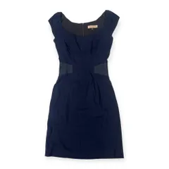 リネン混 REBECCA TAYLOR レベッカテイラー ノースリーブ ワンピース 0/ネイビー レディース