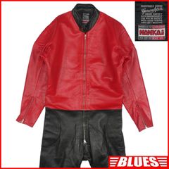 NANKAI 南海部品 ナンカイ レザーレーシングスーツ 本革 ツナギ L バイクウエア 黒 赤 ツーリング レザーツナギ一覧←SEULB屋着古← JJ1212