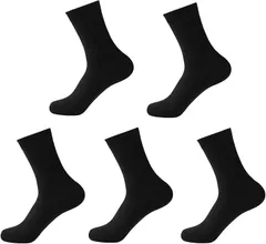 InZaccaZ 靴下 メンズ ソックス 紳士 ビジネス セット 4種類 5足セット 秋 冬 ハイソックス 抗菌 消臭防臭 竹 綿(ブラック,  Free Size)