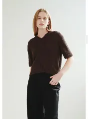 PLAC PLAC(プラック) Vネック ブークレ ニット