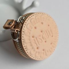 ハンドメイド　レザー　小物入れ　ビスケットcircle