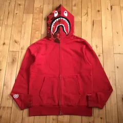 BAPE 迷彩シャークフードパーカーレッド BAPE 迷彩シャークフードパーカーレッド BAPE 迷彩シャーク