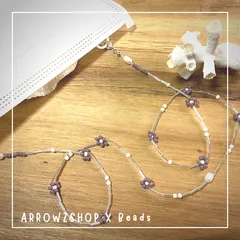 【toki03】マスクチェーン　マスクチャーム　マスクストラップ　ビーズフラワー