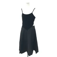 COMME des GARCONS×H&M コムデギャルソン  キャミソールワンピース サイズ:38  ブラック ベロア レディース スカラップ裾 異素材　240001126670