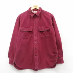 XL/古着 エルエルビーン LLBEAN 長袖 ヘビー フランネル シャツ メンズ 80s コットン エンジ 25mar07 中古 トップス
