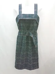 ◇ 31 Sons de mode バックジップ チェック柄 裏地 ノースリーブ ひざ丈 ワンピース サイズ36 ネイビー系 レディース E  【1304120019423】