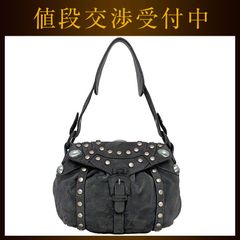 ロエベ セミショルダー バッグ グレー アナグラム 美品 スエード レザー