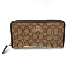 【COACH】コーチ 長財布 ラウンドファスナー ブラウン シグネチャー ☆