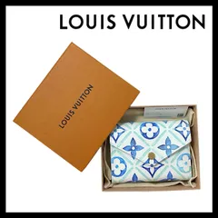 【LOUIS VUITTON】ポルトフォイユ ヴィクトリーヌ モノグラム タイル M83623 三つ折り財布 コンパクトウォレット ホワイト/白 ブルー/青 ルイ ヴィトン (SER-4950)