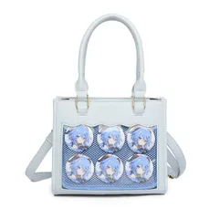 [HARGIO] 痛バッグ 小さめ 痛バ ショルダー トート ミニ ハンドバッグ ショルダーバッグ トートバッグ 2WAY 痛バック 推し活バッグ レザー調 黒 白 ブラウン ピンク 水色 いたばっく いたば かわいい おしゃれ 人気 プレゼント ( [水色]