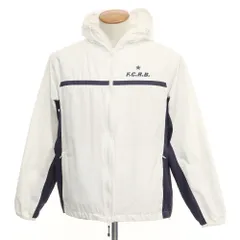 【中古】エフシーアールビー F.C.R.B. ポリエステル ジップアップ シェルジャケット ブルゾン ホワイトxネイビー【サイズM】【メンズ】のサムネイル