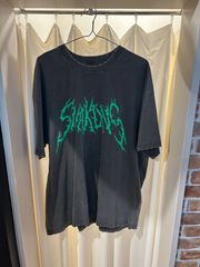 フリークスストア FREAK'S STORE METAL TEE  デスロゴ　 プリントT Tシャツ 半袖 ベビーウェイト グレー系 フェードグレー サイズXL A-462