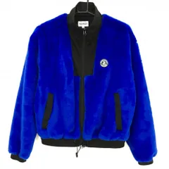 【美品】ジャックバニー ボアジャケット ブルー×黒 裾ドローコード 裏地メッシュ  レディース 1(M) ゴルフウェア Jack Bunny