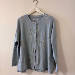 (25378)　Emago イマゴ　カットソー 刺繍入りカーディガン
