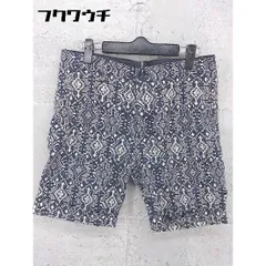 ◇ nano universe ナノユニバース ロールアップ 総柄 ハーフ ショート パンツ サイズM ネイビー ベージュ レディース 【中古】 【1002801625900】のサムネイル